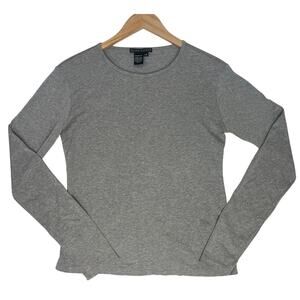 Ralph Lauren Black Label Slim Fit Gray Long Sleeve sz L 100% Mercerized Cotton